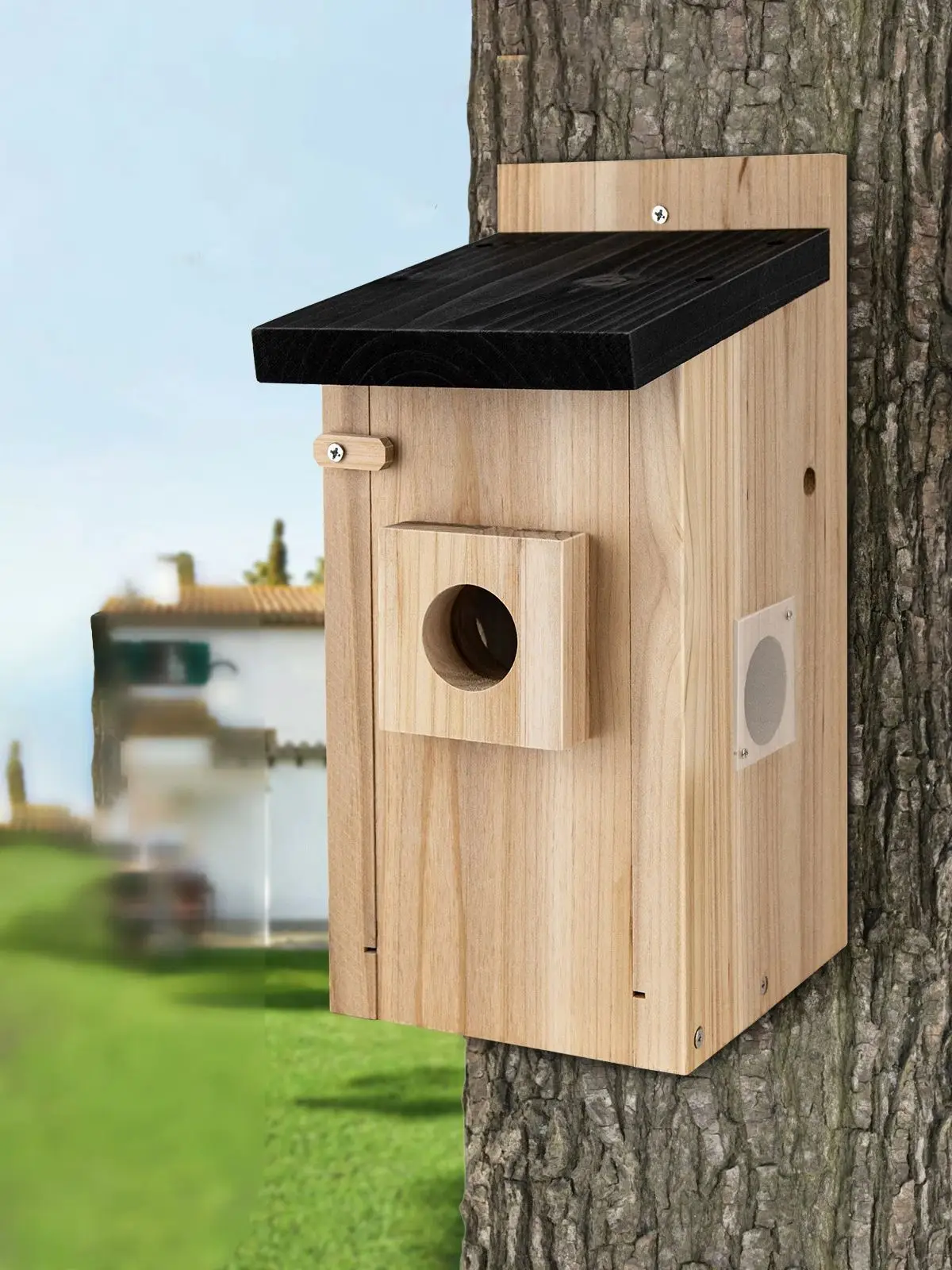 Vogelhuis voor buiten met HD-camera, nestkast voor in de tuin, geschikt voor buitengebruik, automatische vogelvideo-opname met bewegingsdetectie en APP - afbeelding 2