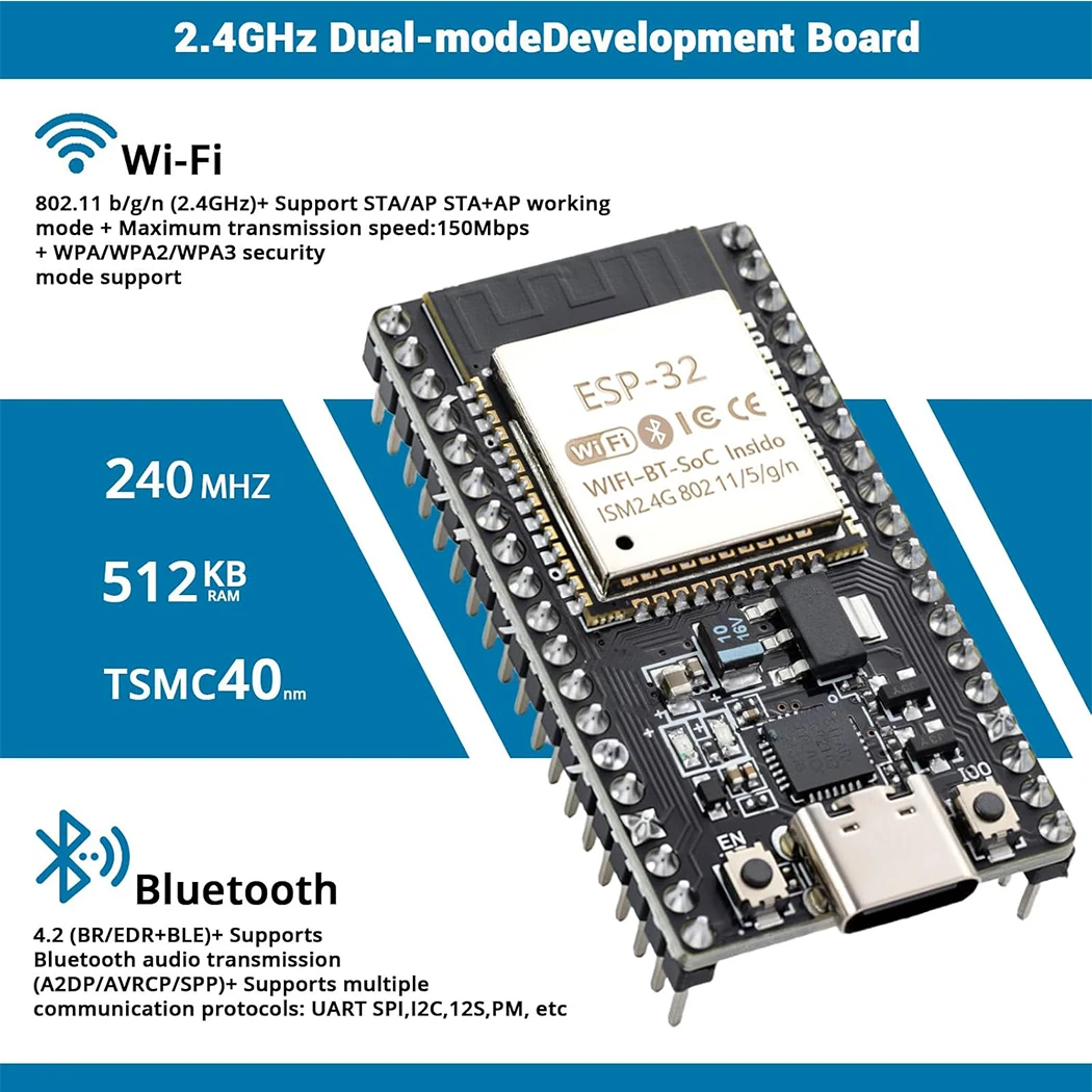 ESP32S ESP32 Type-C開発ボード 2.4GH - Smart Home Arduino のレビューと価格