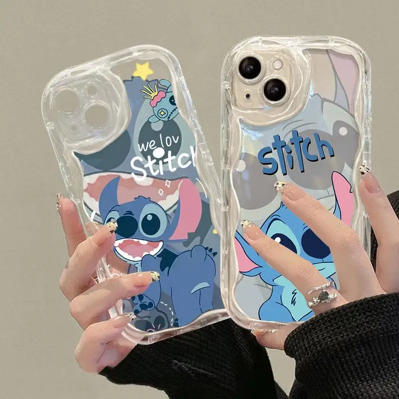 Cute Stitch Hello Kitty Case For Samsung Galaxy A34 5G A55 A35 S22 Ultra S24 S23 A54 A53 A52 A14 A13 Cover Couqe Soft