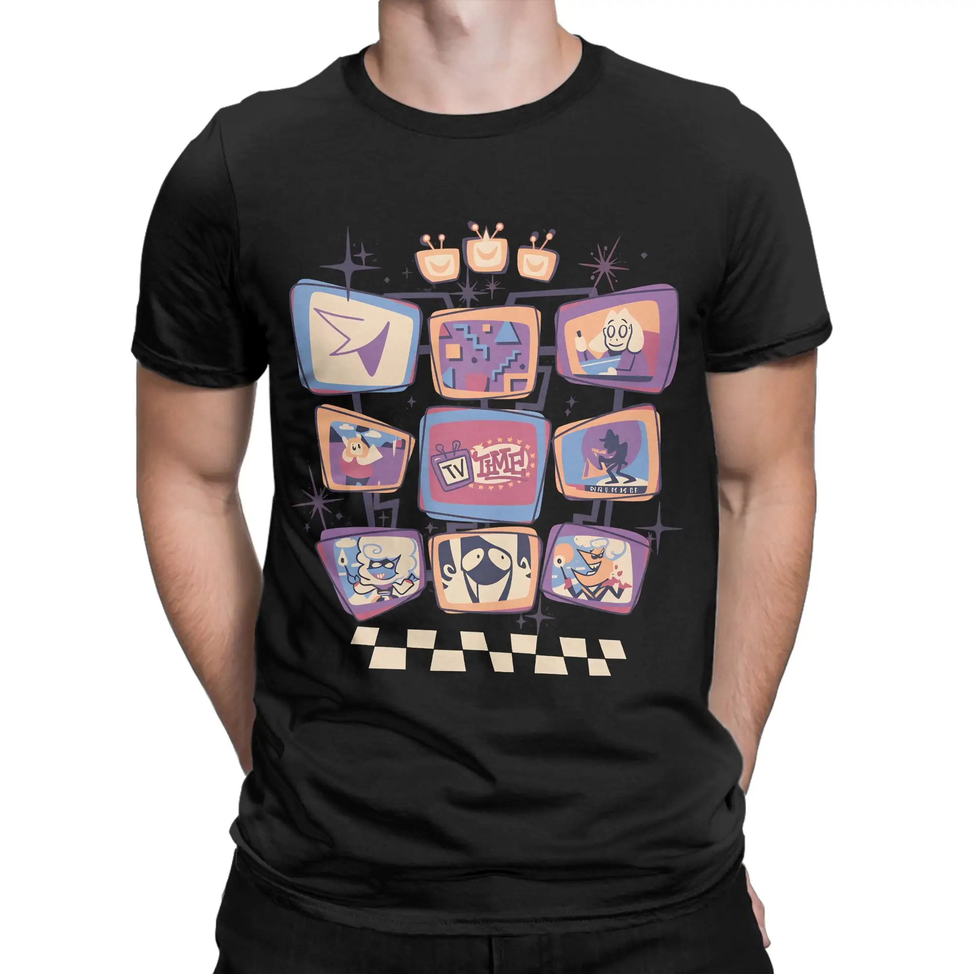 Oversized T Shirt Summer It's TV Time! Fashion T Shirts Deltarunes Cotton Tshirt for Men Y2K Fun Hot Sale Short Sleeve Clothing