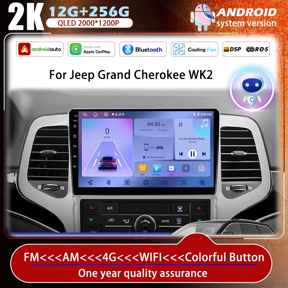 

Car Radio Player Multimedia Android System for Jeep Grand Cherokee 2008 - 2013 Split Screen GPS Navi WiFi Head Unit Bluetooth