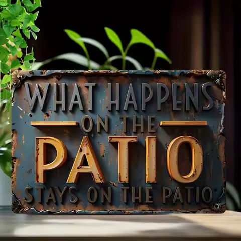 Unique "What Happens..." Sign: Rustic in Style, Perfect for Patio and Deck, Great as Indoor/Outdoor Wall Decor