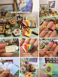 Dollhouse Miniature Envelope Fire Seal Mini Letter Paper Envelope Mini Wax Grain Mini Hand Book Seal Wax Dollhouse Decoration