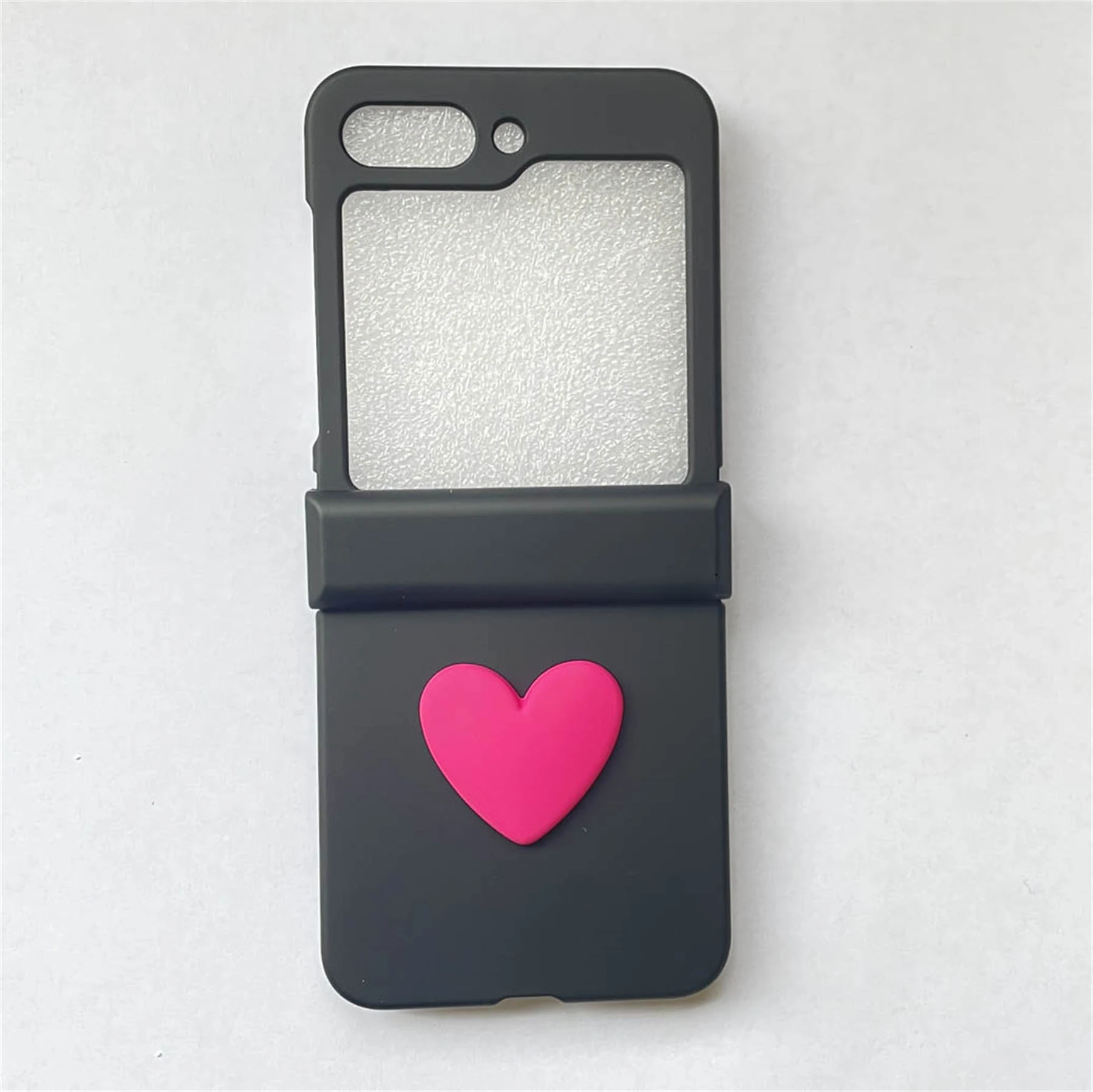 Cute 3D Love Heart Solid Color Phone Case for Samsung Galaxy Z Flip5 5G Z Flip6 Flip3 Flip4 Zflip5 Shockproof Cover