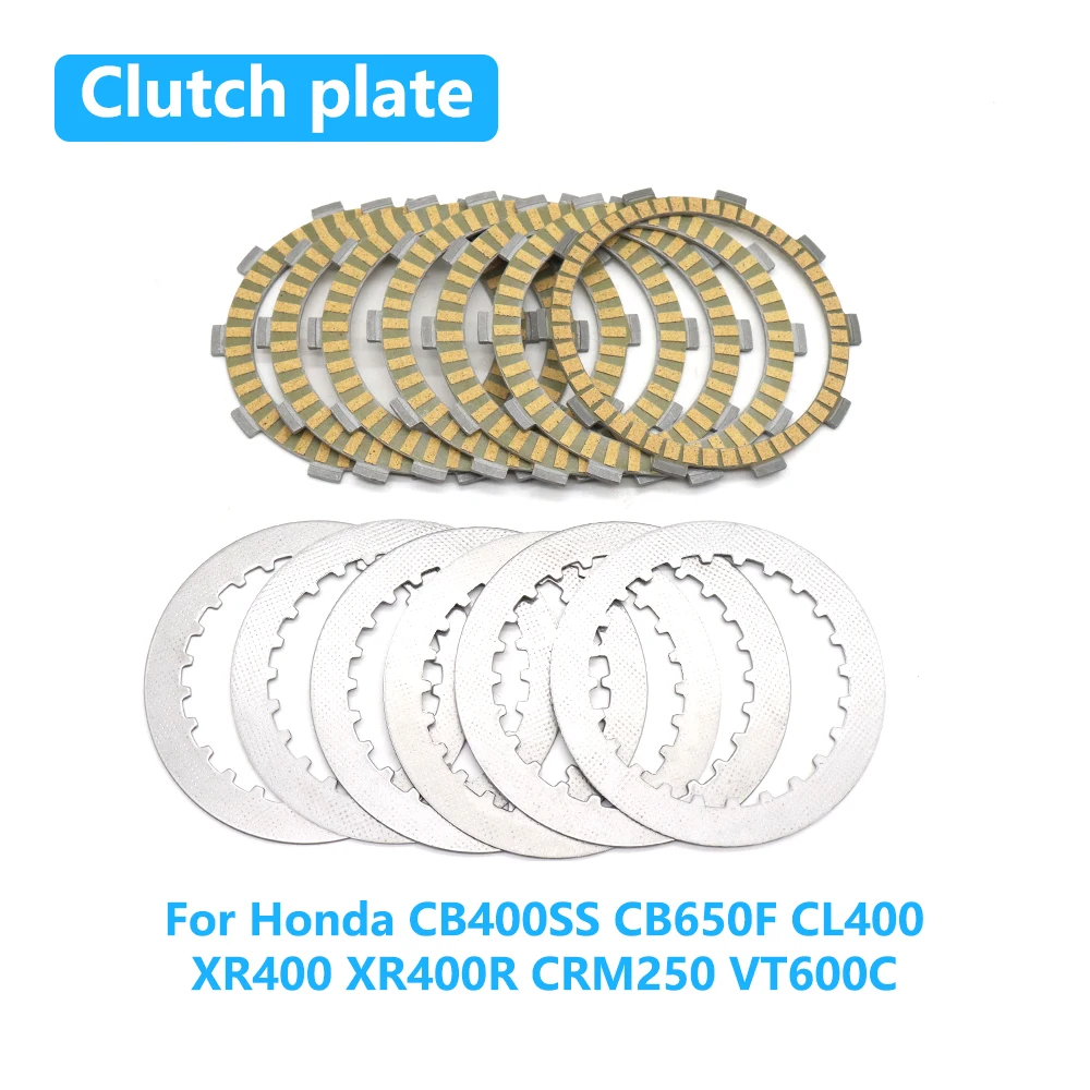 

Для Honda CB400SS CB650F CL400 XR400 XR400R CRM250 VT600C мотоциклетные фрикционные диски сцепления, комплекты стальных дисков, аксессуары