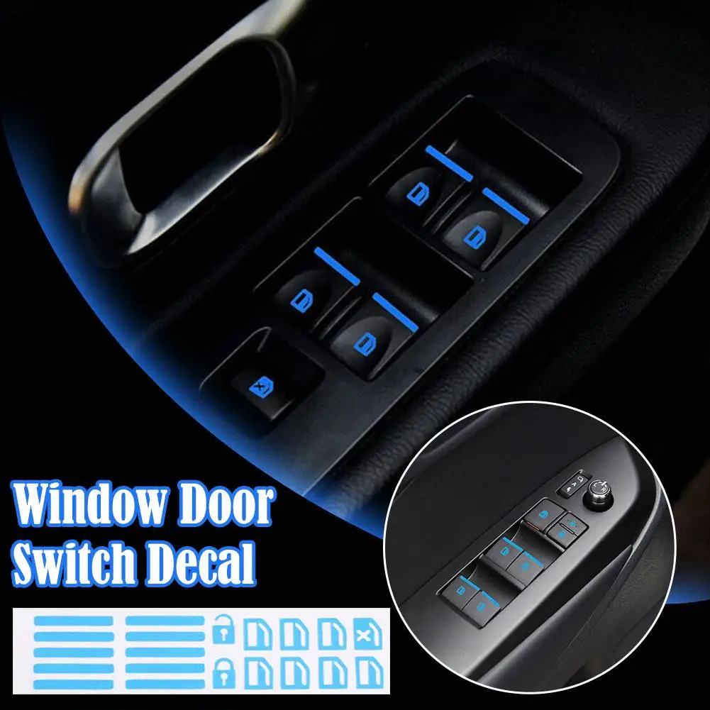 

Car Stickers Window Button Luminous Sticker Door Switches Night Decals Accessories Auto Interior Lifter Switch Fluorescent G8Q5