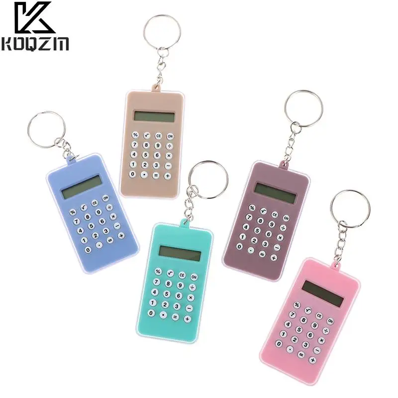 Draagbare Digitale Rekenmachine Kawaii Mini Calculator Pocket Display Cartoon Leuke Creatieve Sleutelhanger Rekenmachine Kantoorbenodigdheden
