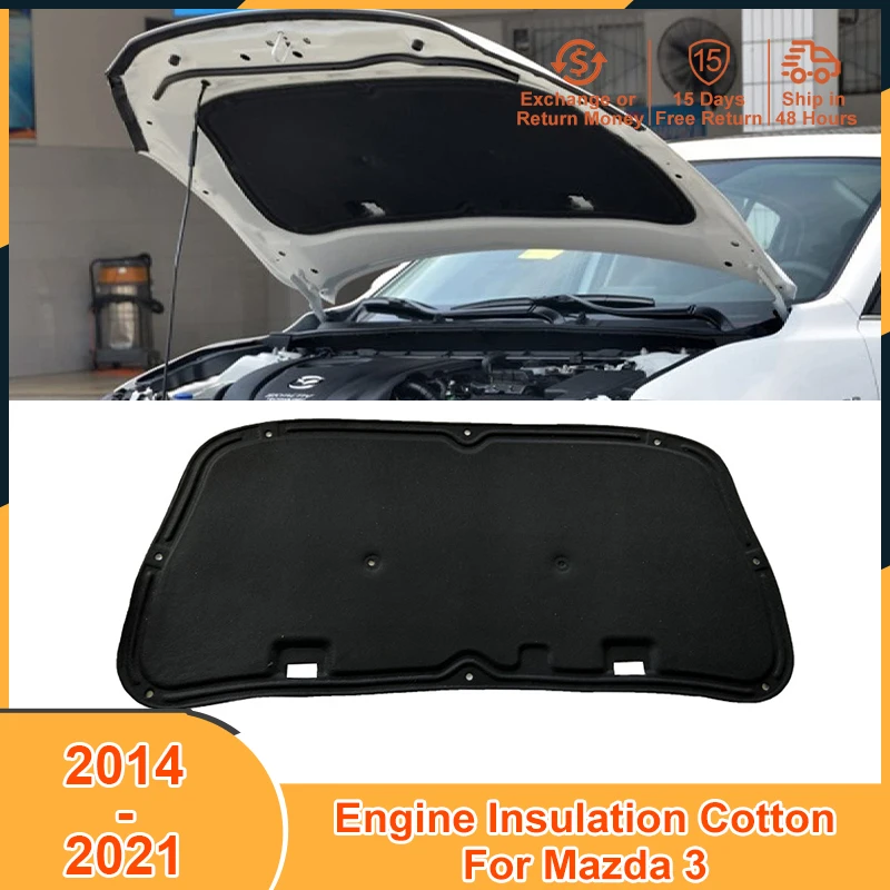 2014-2021 Soundproof Firewall Insulation Cotton Pad for Mazda 3 2014 2015 2016 2017 2018 2019 2020 2021 Accessories Heat Sound