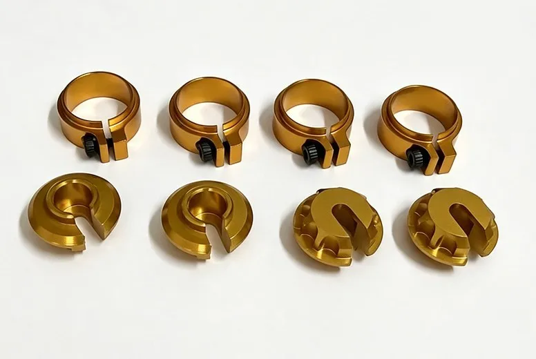 RC10 Aluminum Shock Spring Clamps & Cups Gold For Associated RC10 Classic/Worlds