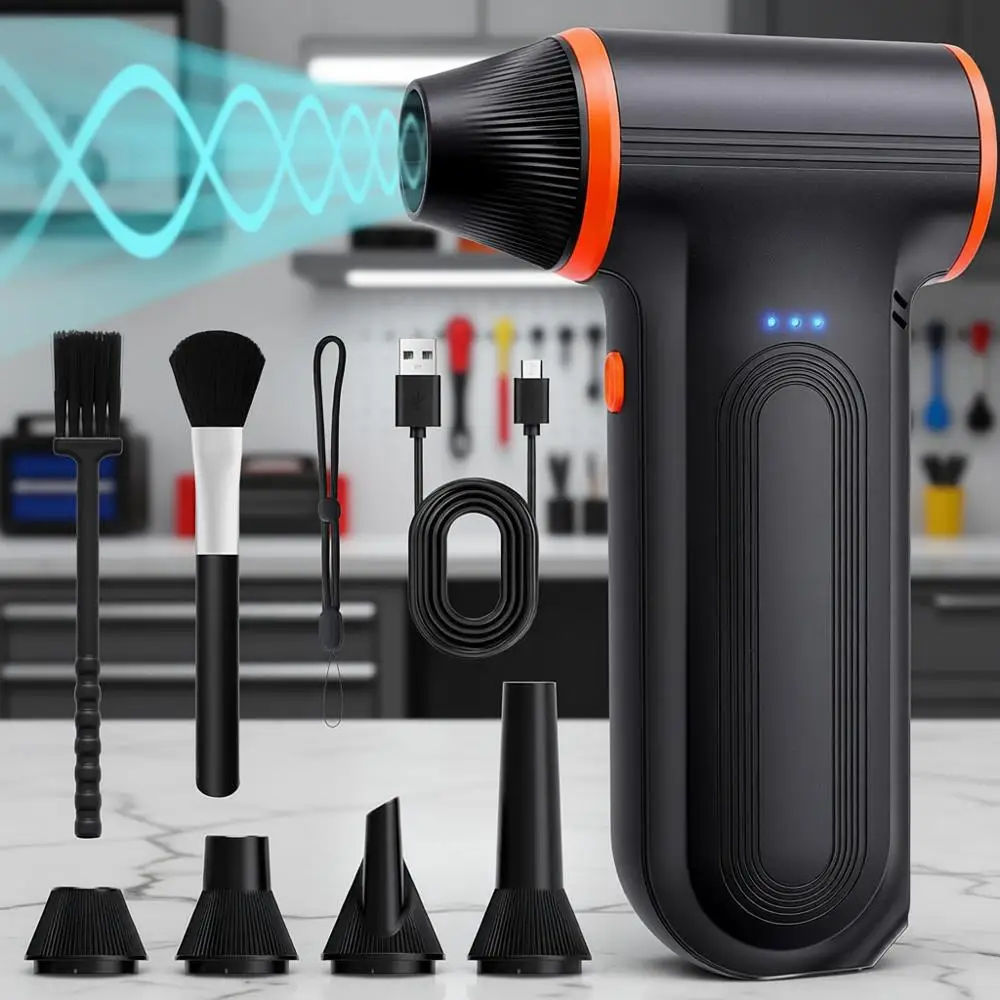 

Compred Air Duster-150000RPM Super Power Blower, 3-Gear Adjustable Mini Blower with ast Charging, Electric Air Duster for Leaves