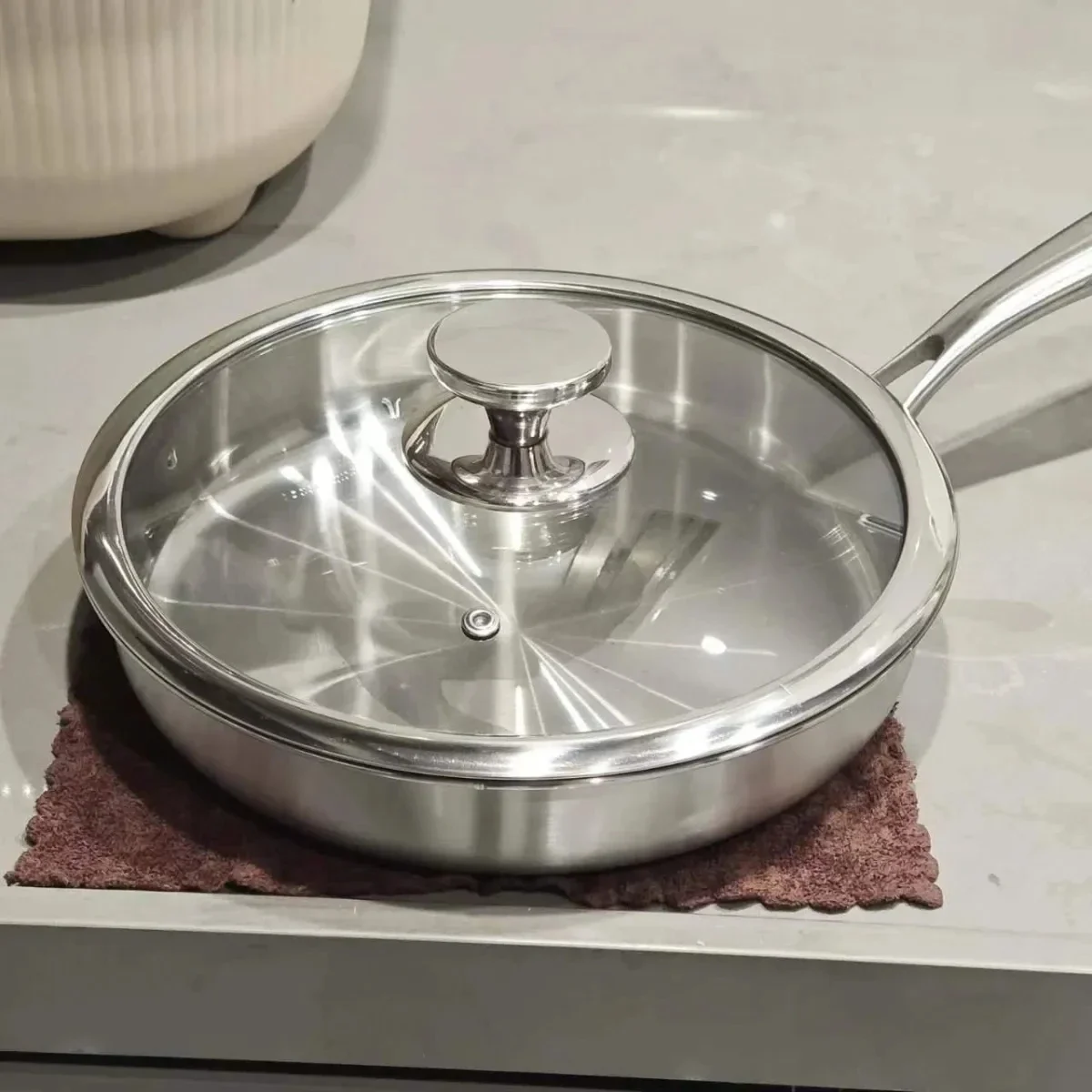 

304 Stainless Steel Frying Pan Wok Pan Cooking Fried Steak Gas Stove Pot Electromagnetic Furnace General Saucepan Nonstick Pan
