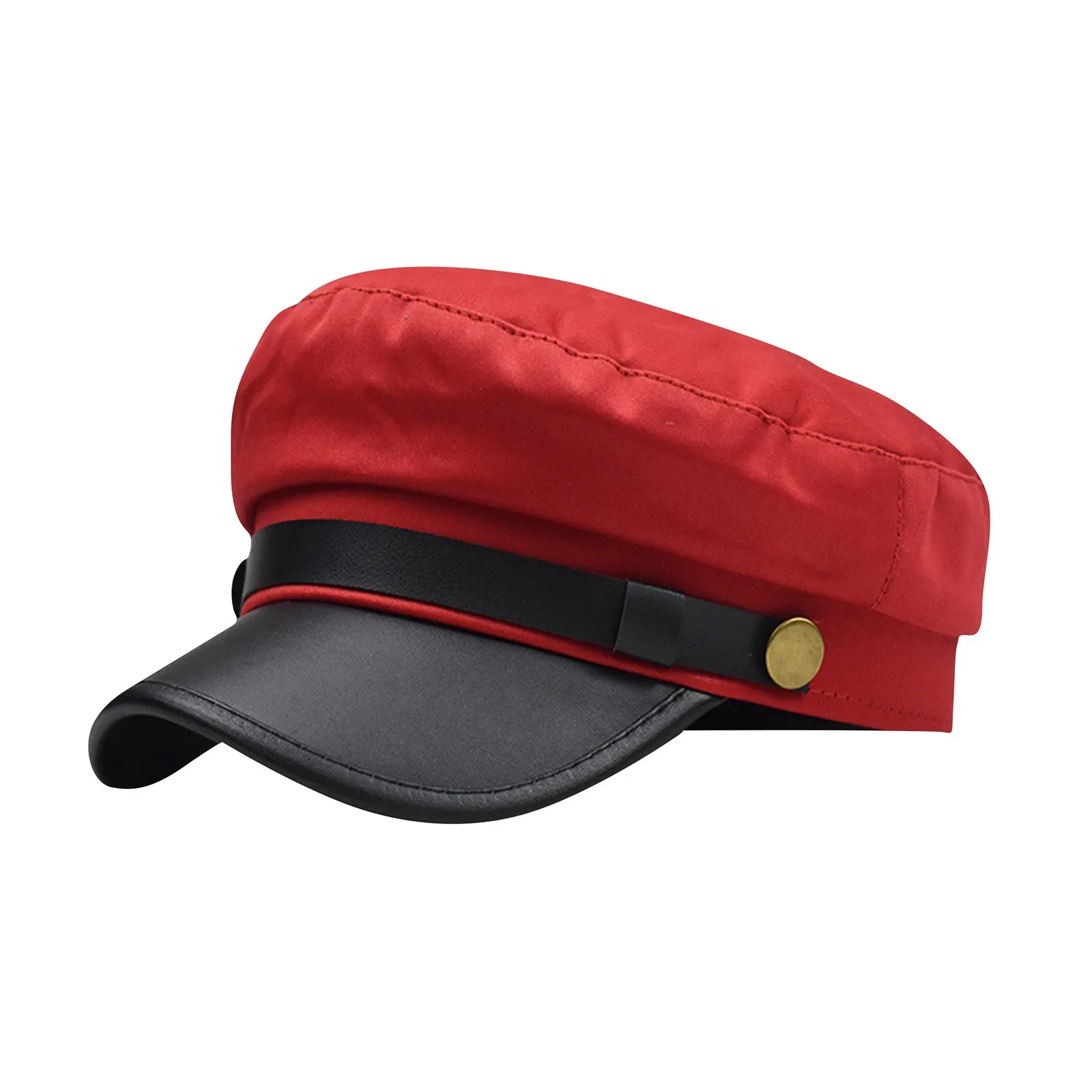 

Women'S Spring And Autumn All-Match Retro Flat-Top Beret Adjustable Casual Fashion Small Face Sun Hat Classic Navy Hat