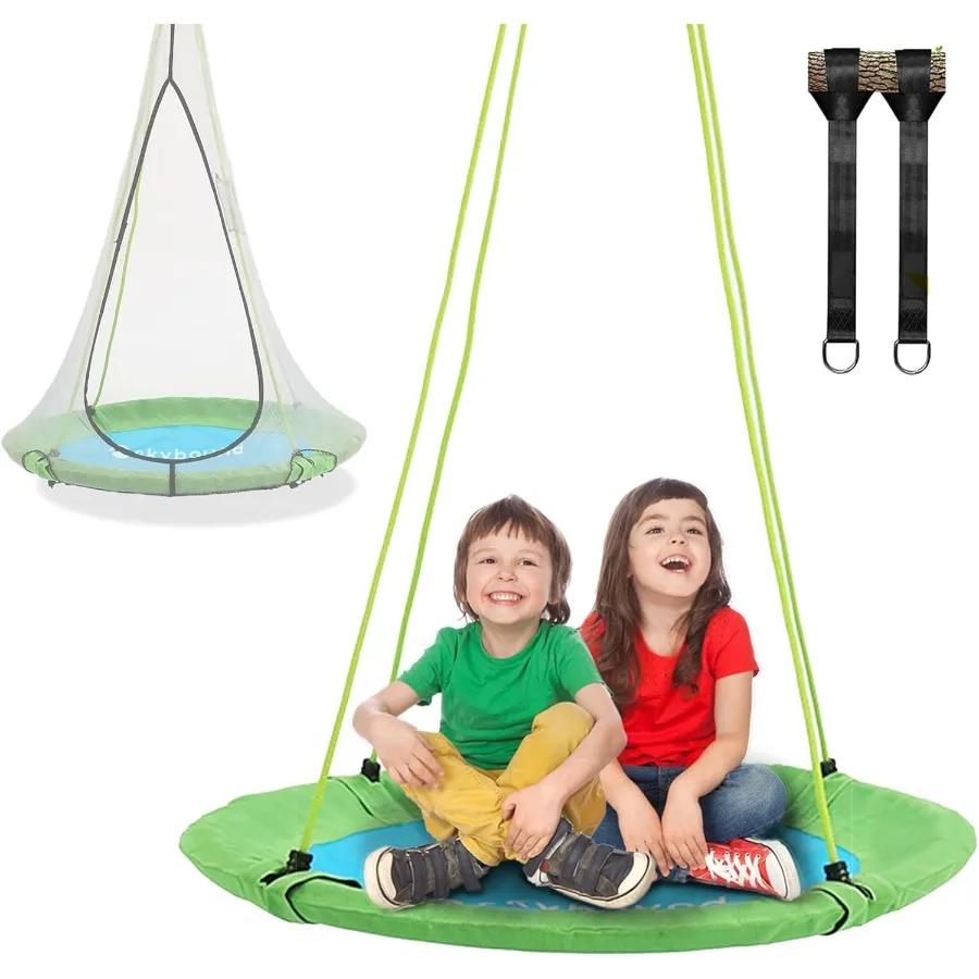 

SkyBound Tree Swing Saucer Swing - 600LB Weight Capacity - Outdoor Swing with Hanging Straps - Waterproof Tree Swings for - Tir