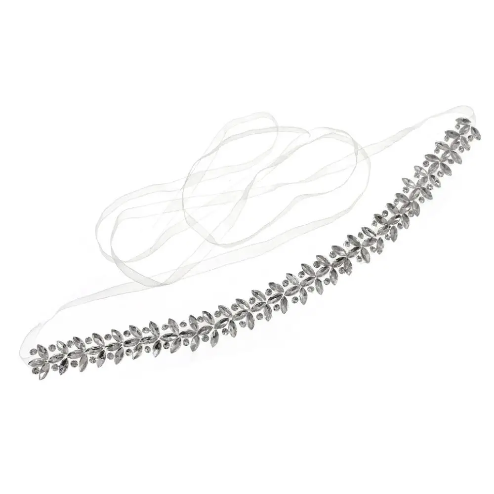 All-match Silver Bridal Rhinestone Belt Elegant Luxury Bridal Sash Sparkling Adjustable Wedding Dress Belt Bridesmaids