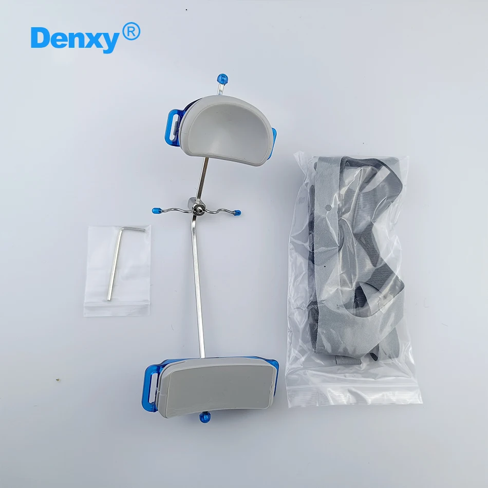 Denxy 1Bag Dental Reverse Pull Headgear Single Pole Face Mask with Head Strap Silicone Pad Orthodontic Patient Dentist Supplies