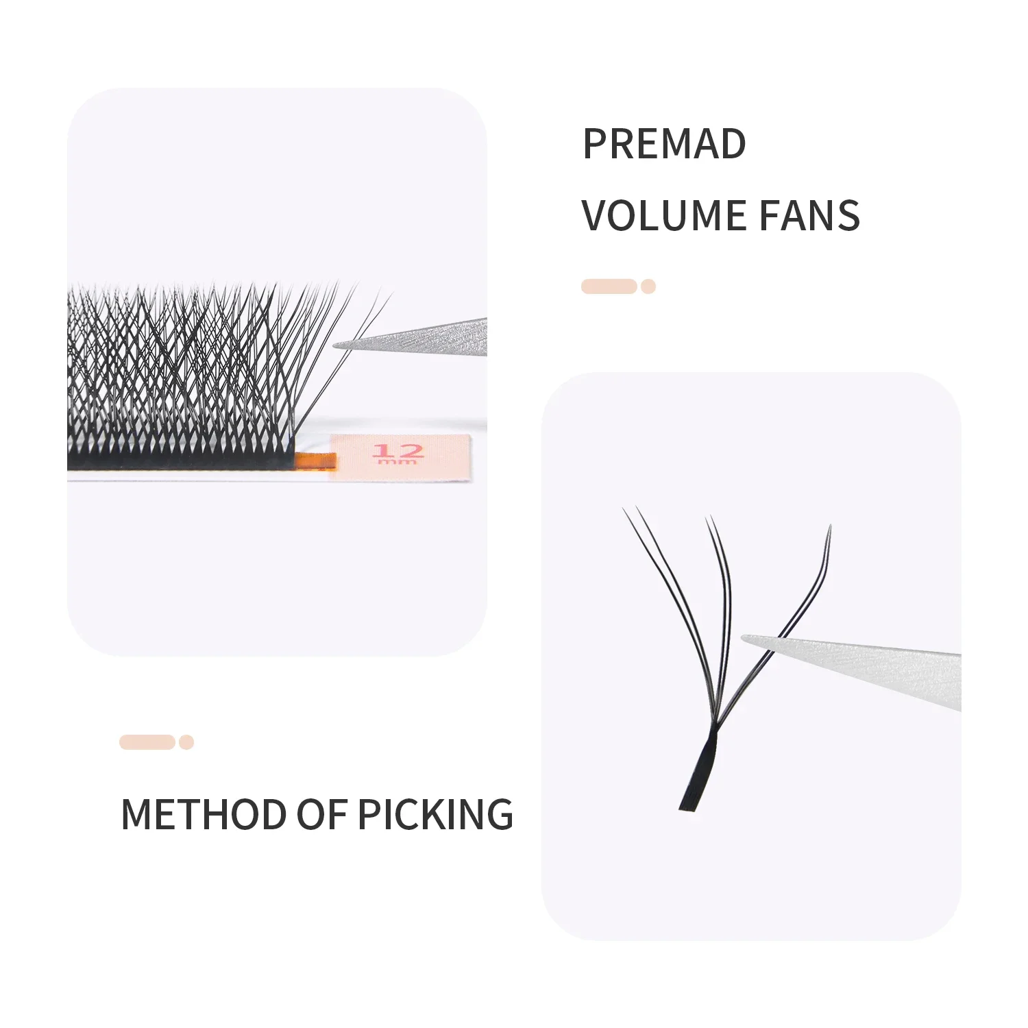 GLAMLASH 2tips 3D W Shape Lashes Extension Premade Volume Fan Eyelashes W Style Shaped Lash Makeup Supplies Natural EyeLash