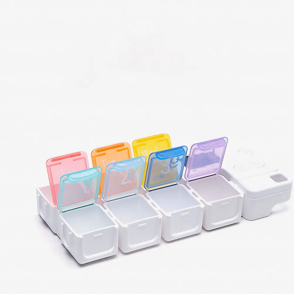 Smart Electronic Medicine Box Wear-Resistant Portable Reminder Compact Household Pills Organizer Dust-Proof Moisture-Proof