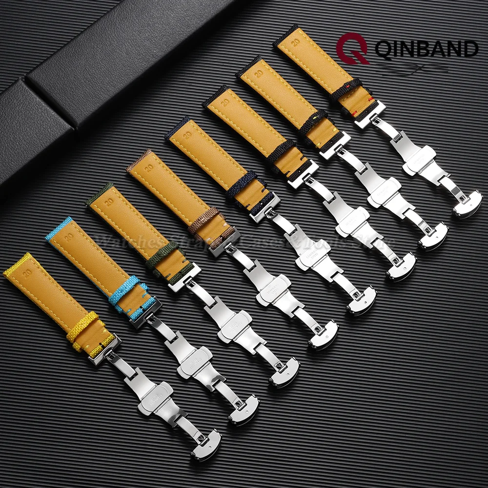 Schmetterlingsverschluss Nylon-Segeltuch-Faltschließe Uhrenarmband 20mm 22mm Wasserdichtes Uhrenband für Herren und Damen für Seiko für Omega – Detail 10