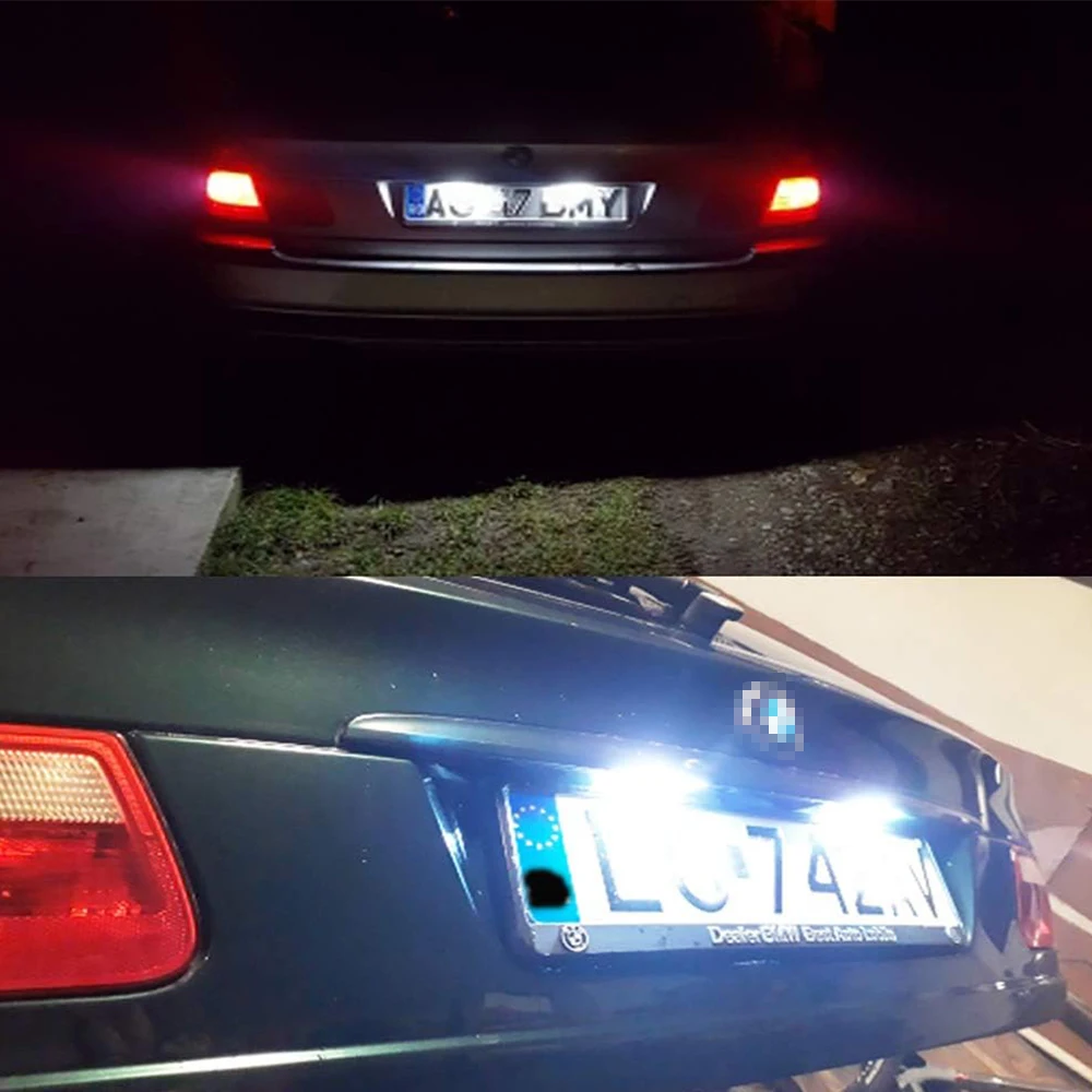 

2PCS Car LED License Number Plate Lamp Light for BMW 1 3 5 Series E39 E60 E61 F10 F30 E82 E88 E90 E91 E92 E93 X5 E70 X6 E71