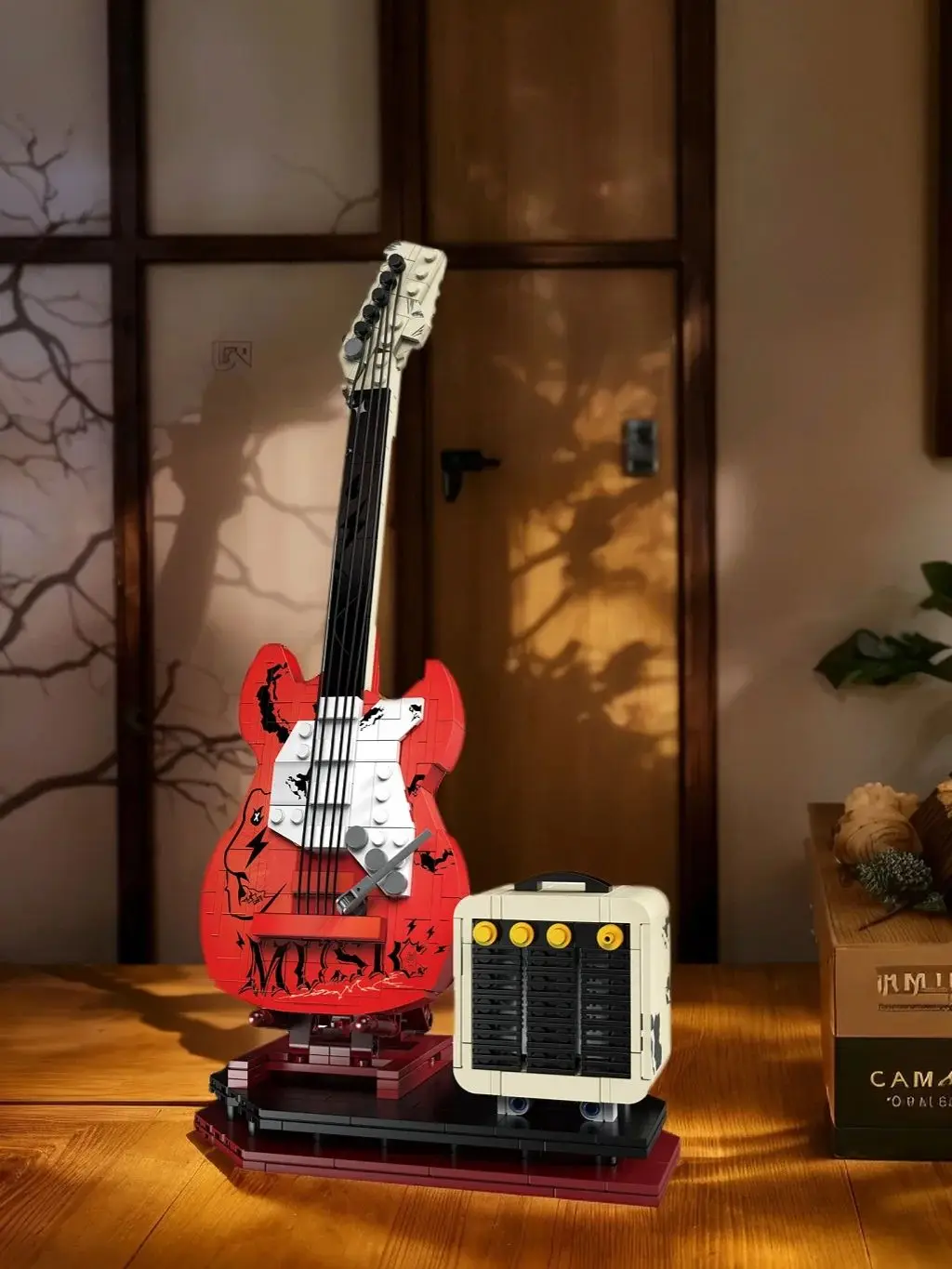 Nouveau MOC guitare musique blocs de construction interactifs amoureux bricolage guitare modèle jouet façon parfaite pour Rock cadeau Bluetooth APP