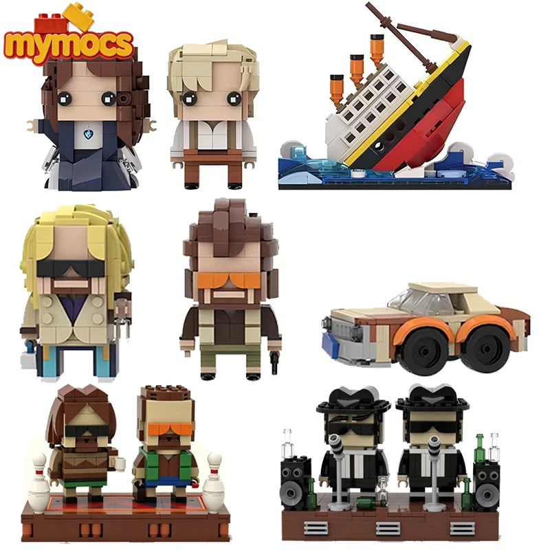 Mymocs Ideas Figuras de Acción de Películas, Sets de Bloques Bricks Headz, Titanic, Big Lebowski, Blues Brothers, A-Team, Harlock, Juguetes de Bloques de Construcción, Regalo