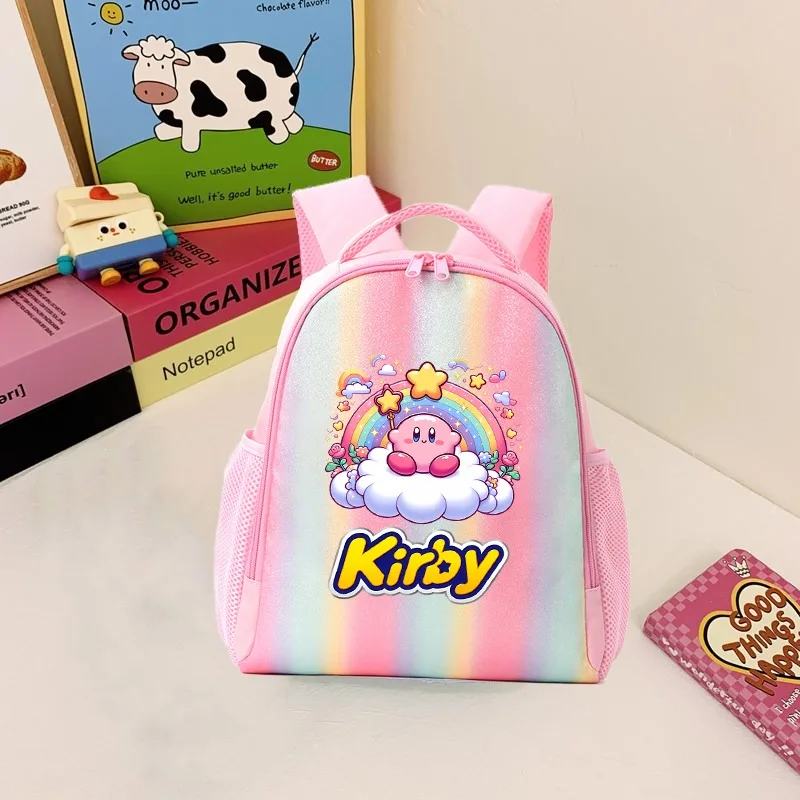 

Kirbys Backpacks Cartoon Anime Printed Backpack Students Portable Large Capacity Cute Schoolbag Back To School Party Gifts New