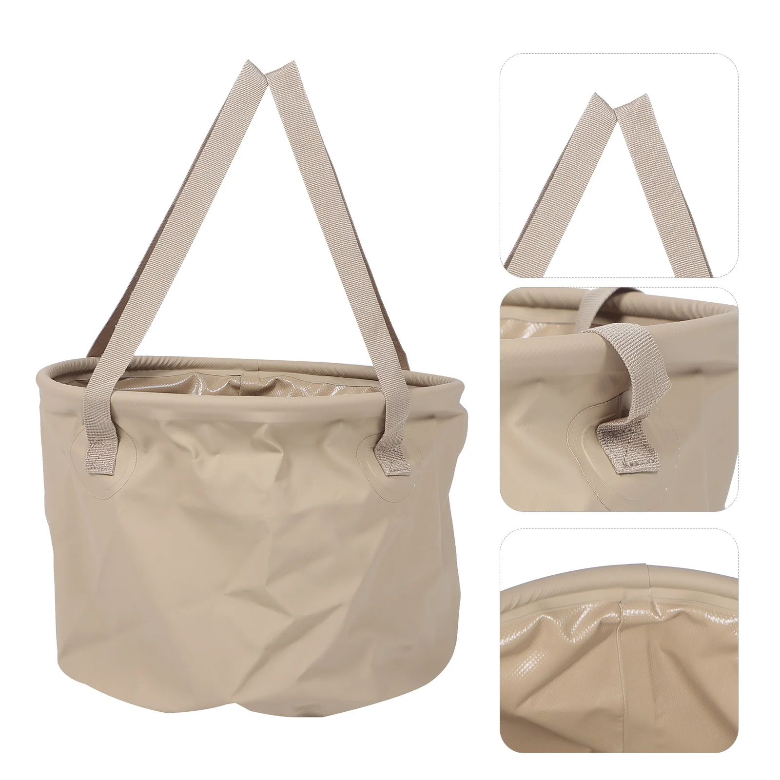 دلو مياه قابل للطي من مادة ممتازة، حوض غسيل محمول للتخييم والصيد، سهل التخزين والنقل #4