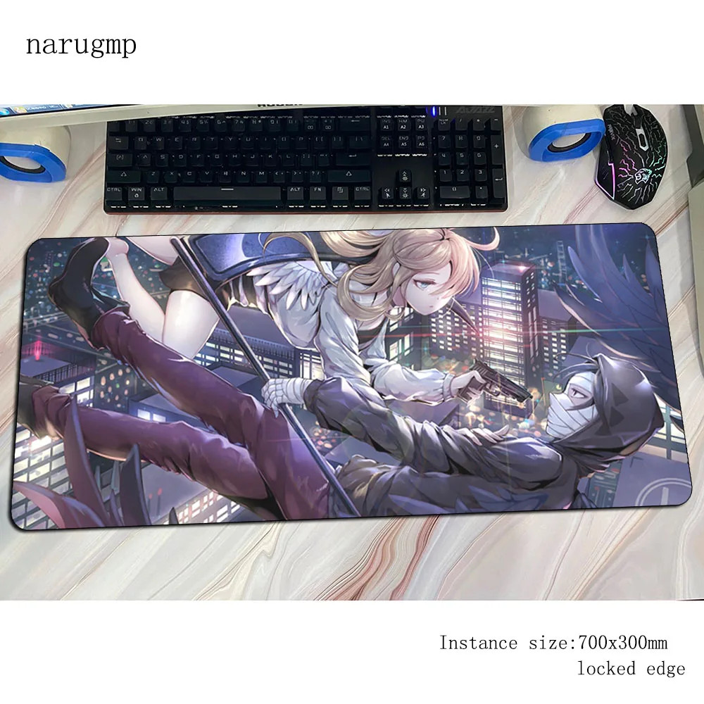 Angels of Death Mouse Pad 90x40mm Mousepads Birthday Gamer Gaming Mousepad Gamer Locked Edge Mouse Pads Keyboard Pc Pad
