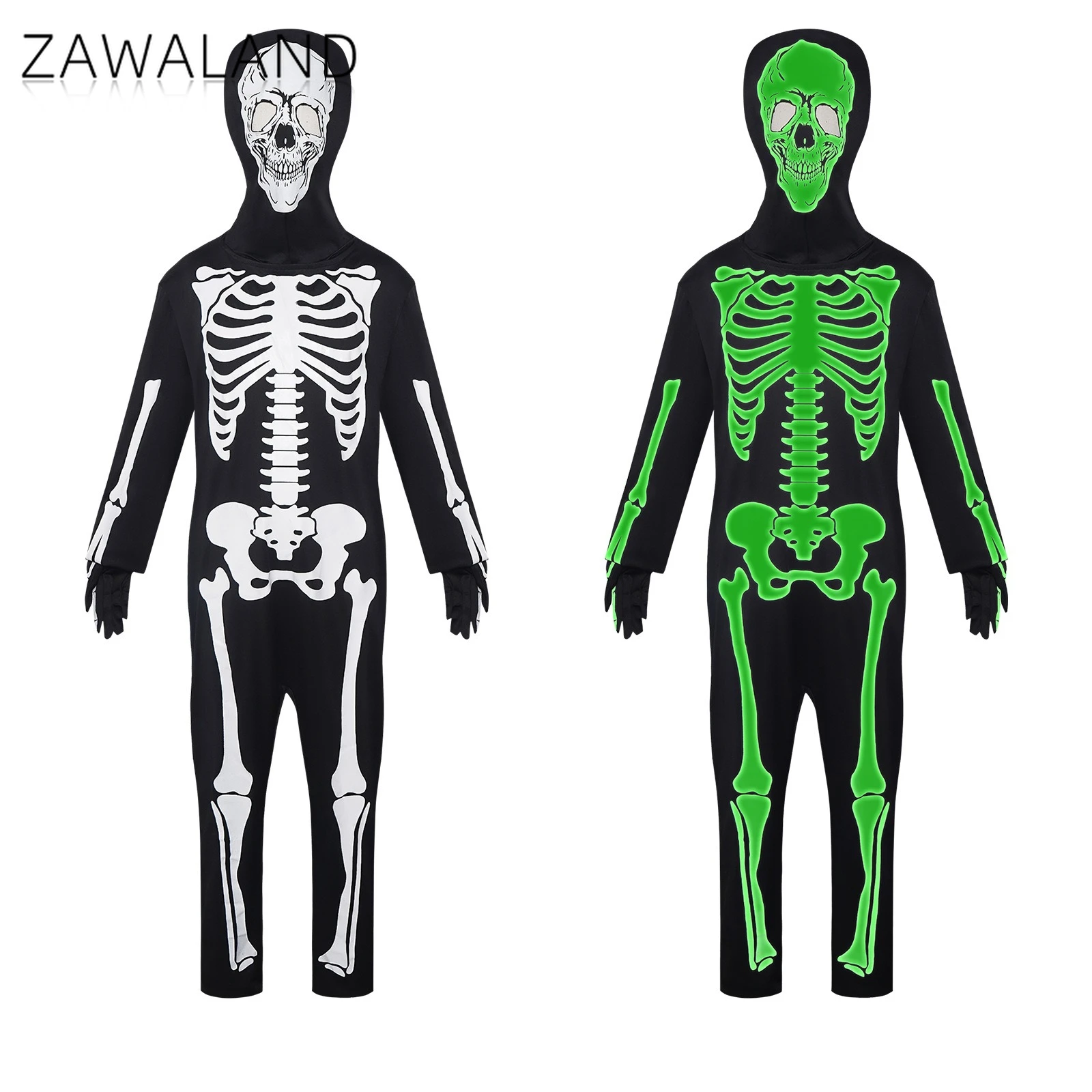 

Halloween skeleton Cosplay costume Set Children ghost luminous Jumpsuit stage performance Clothing Adult Carnival Party Outfits