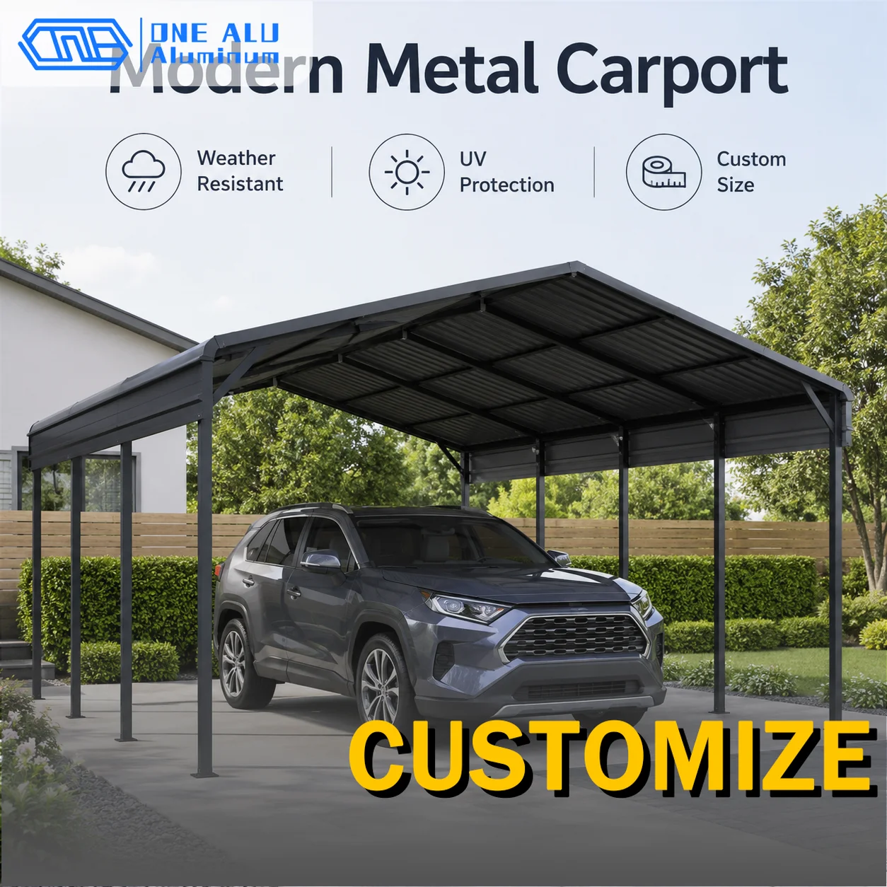 Factory Wholesale Heavy Duty Steel Carport Galvanized Metal Frame Peak Roof Outdoor Portable Garage Canopy Vehicle Shelter OEM