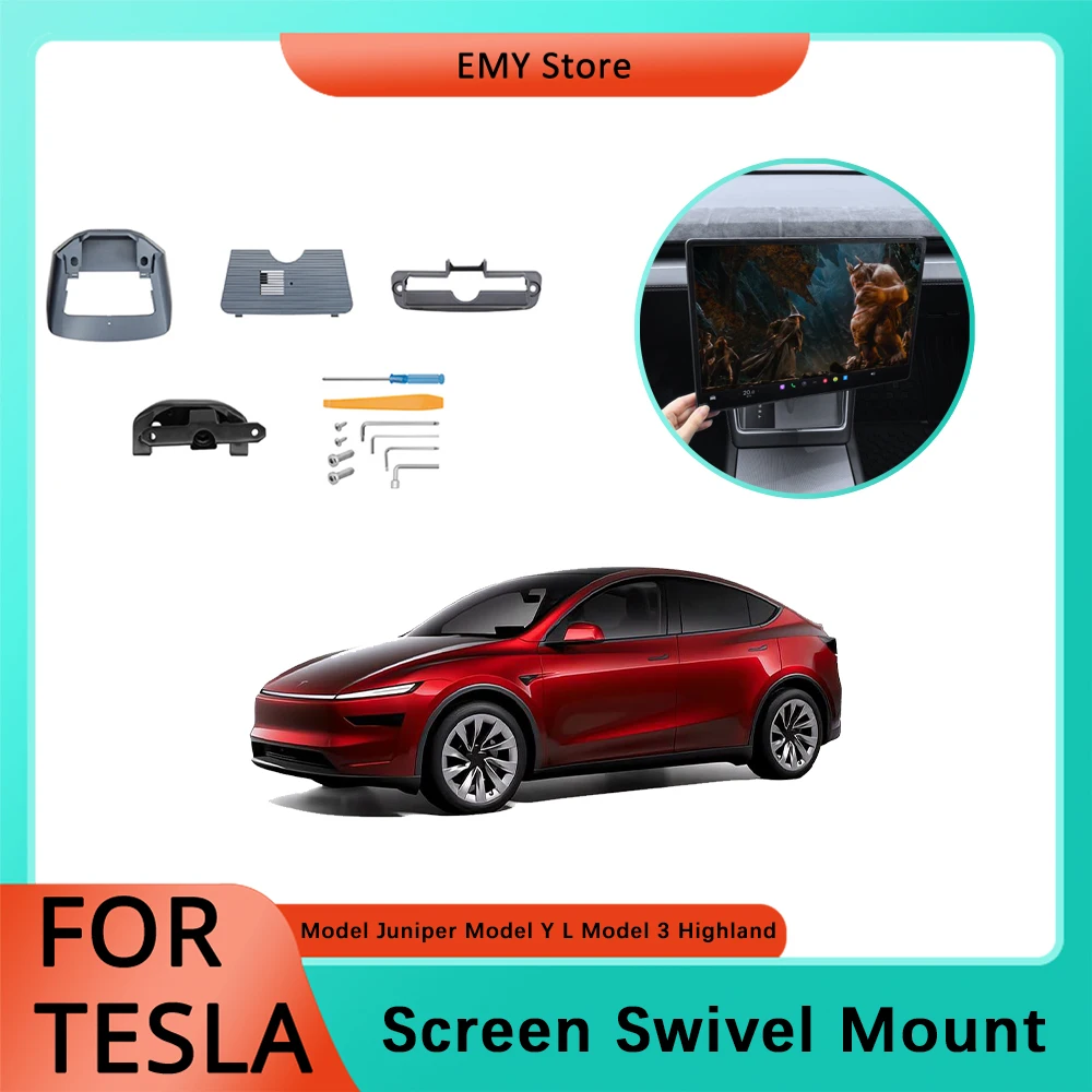 

For Tesla Model Juniper Model Y L Screen Swivel Mount 4 Direction Adjustment Tilt GPS Rotating Bracket Kit Model 3 Highland