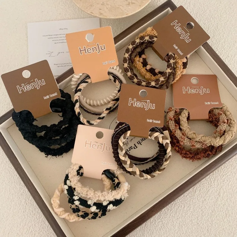 

Brown Braided Hair Ties High Elasticity Ponytail Bands Basic Hair Accessories for Women Versatile hair ties