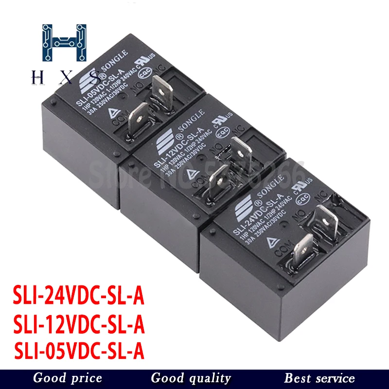 2PCS Power Relays SLI-05VDC-SL-A SLI-12VDC-SL-A SLI-24VDC-SL-A 5V 12V 24V 30A HF2160 4Pin Relay