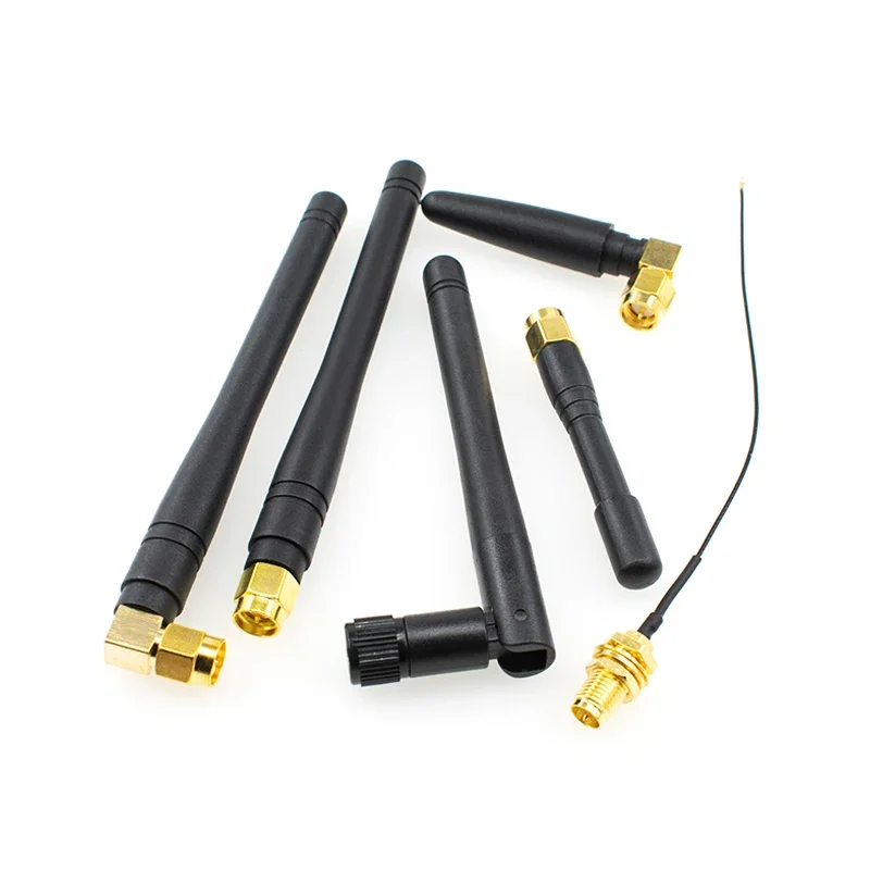 

5pcs Rubber rod antenna SMA bent folding chili pepper antenna GPRS/GSM four band gain 3DBI inner pin inner hole