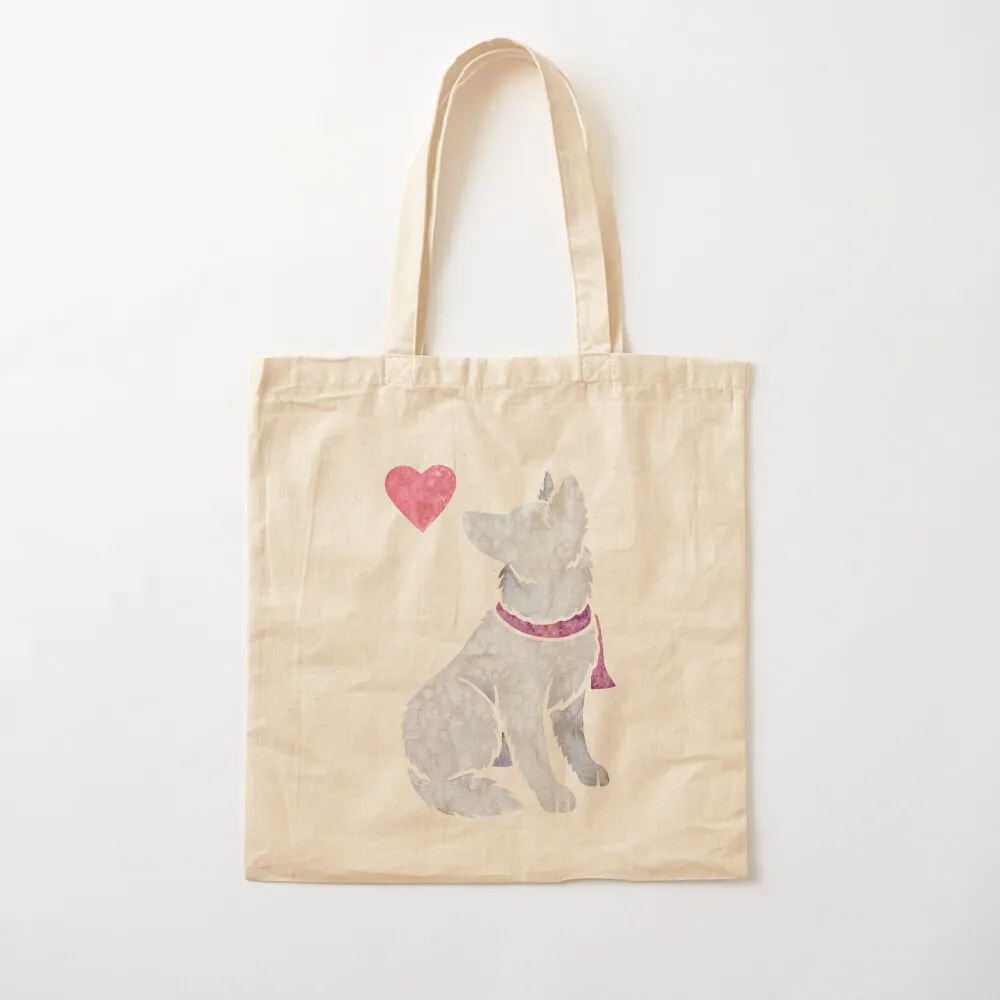 

Watercolour Swiss/White Shepherd Tote Bag hand bag ladies bags luxury women Canvas Tote Bag