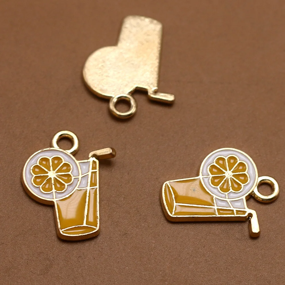 10 szt. Kreatywnych zawieszek ze stopu w kształcie cytryny do samodzielnego tworzenia breloków, torebek, naszyjników i akcesoriów do wyrobu biżuterii.