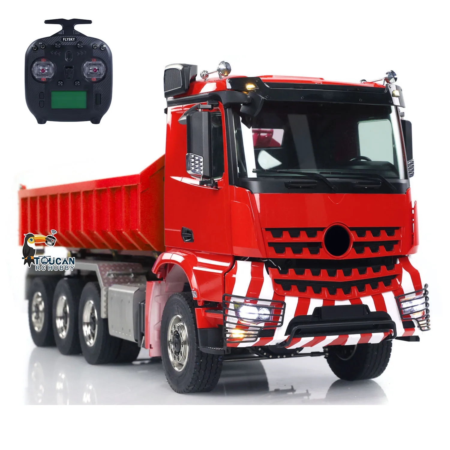 

1/14 8x8 RC Hydraulic Full-dump Truck Metal Roll On Dumper Radio Control Car Tipper Vehicle Model Light Sound Machine Toys Boys