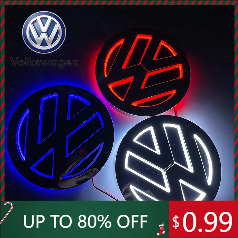 

Для VW Volkswagen 2026 Горячие эмблемы 1 шт. 5D эмблема с задней подсветкой для моделей серии Volkswagen, 11 см (светящаяся светодиодная холодная лампа Rea