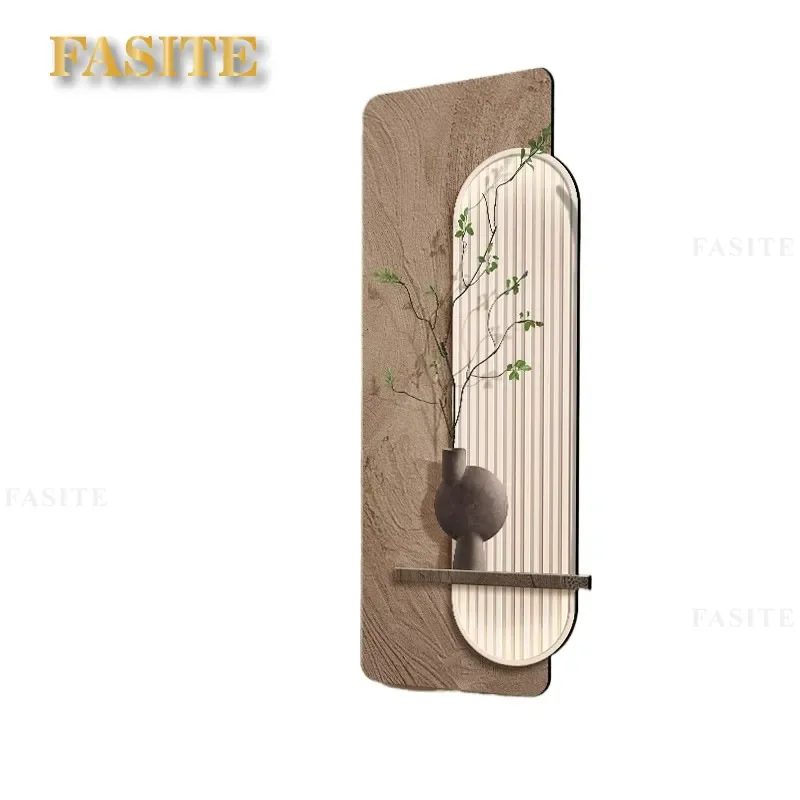 For Wabi Sansan Wind Entrance Decorative Painting Push-pull Mirror Full-length Invisible Hidden Closed Occluded Mural