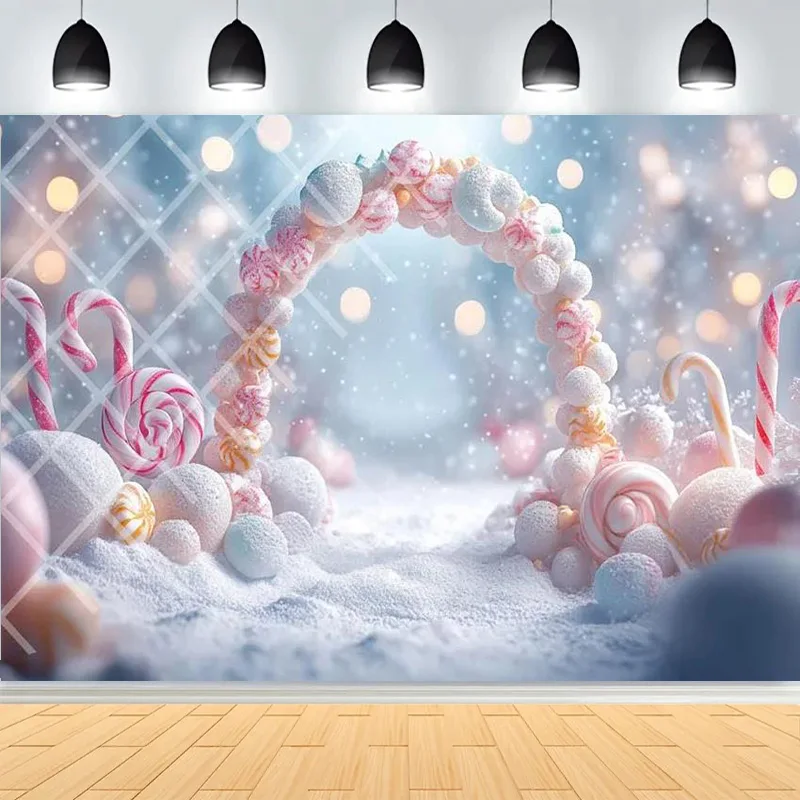 Winter Christmas Atmosphere Windows Photography Background Merry Christmas Glow Christmas Little Studio Backdrops AG-26