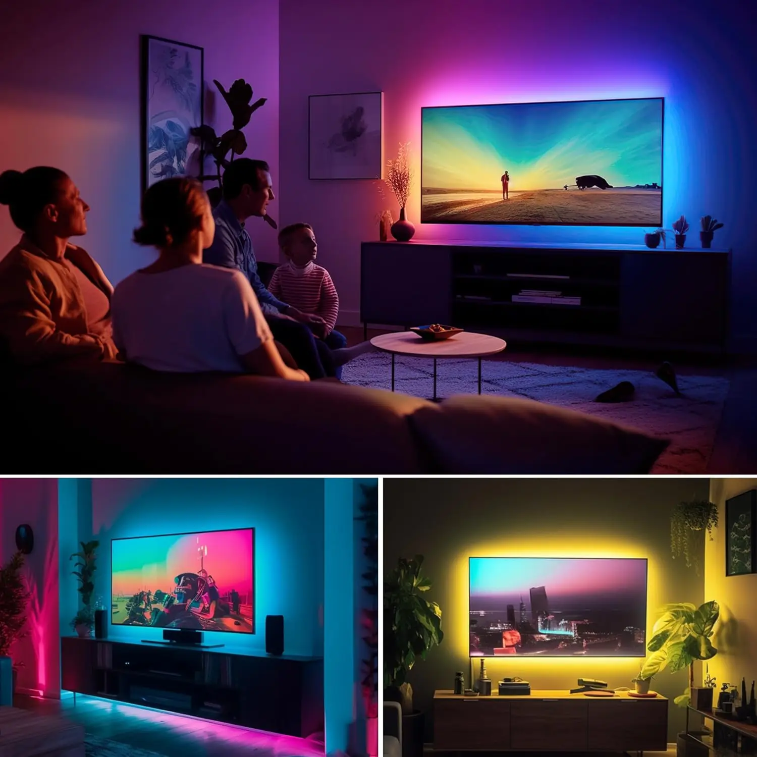 USB Powered 5050 RGB LED Strip Lights Bluetooth APP Controlled Color Changing Flexible Lamp Tape for Room Decor TV Backlight