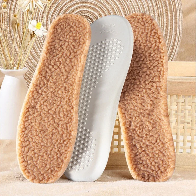 1/5/10Pair Cotton Shoes Winter Warmth Insoles Latex Lambswool Insole Soft Shoe Sole Thick Plush Comfortable Shoe Pads image 2