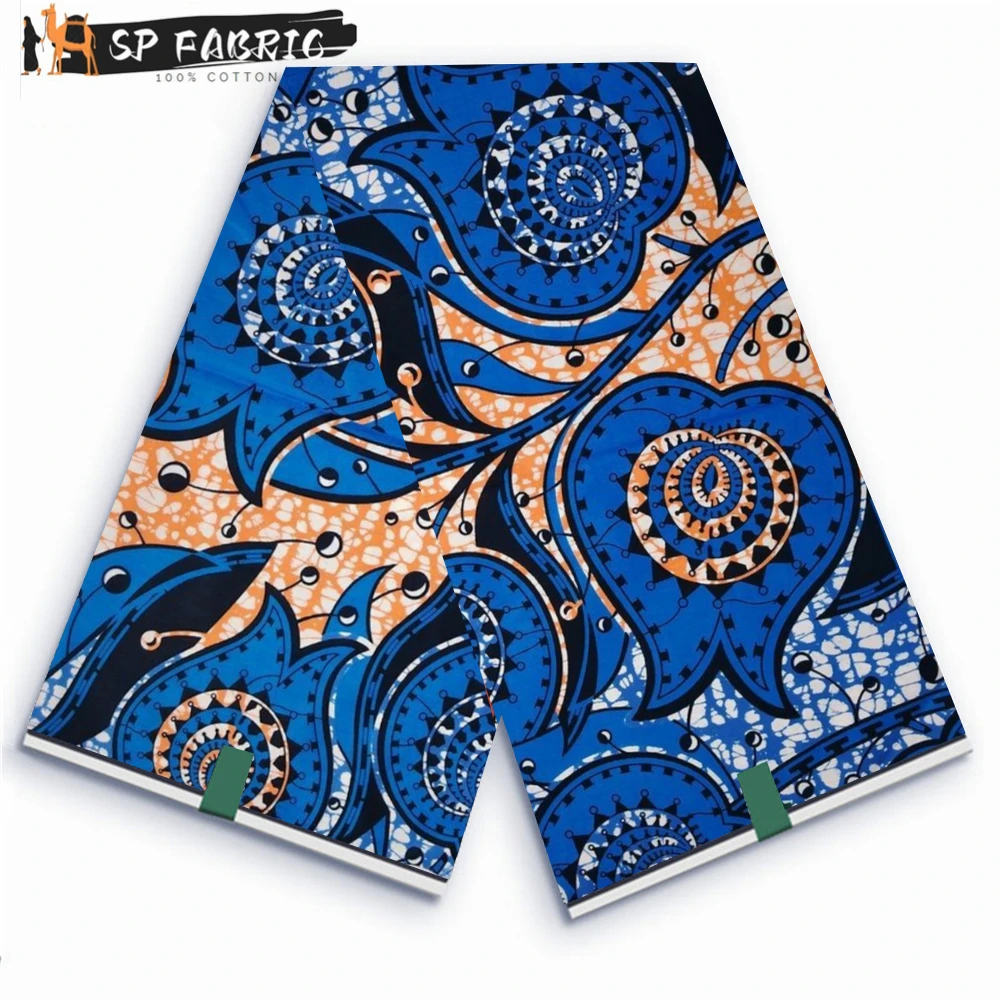 

Super Fabric 100% Original Real Ankara Fabric African Wax Fabric Block Print Batik Dutch Fabric 6yards For Wedding Party VL182