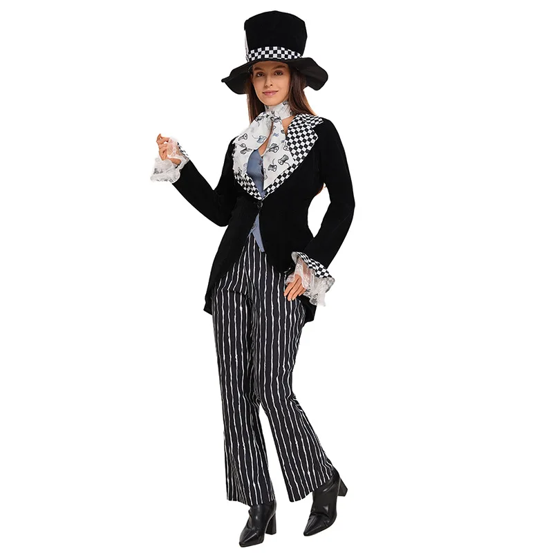 Cartoon Costume Alice in Wonderland Hat Mr. Mad Hatter Magic ow Performance loween Par Annual Meeting Women's Clothing