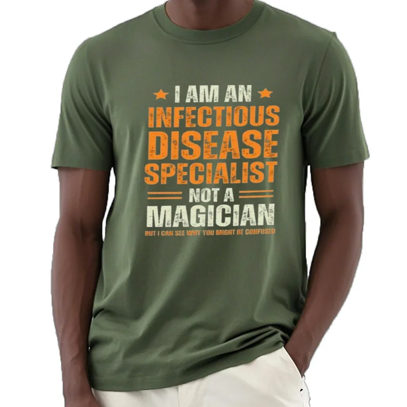 Camiseta con estampado de I'm an Infectious divence Specialist, not a Magician, playera gráfica, camisetas lisas de anim