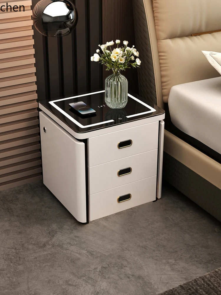 

ZML smart bedside table safe integrated multi-function wireless charging bedroom home storage bedside cabinet