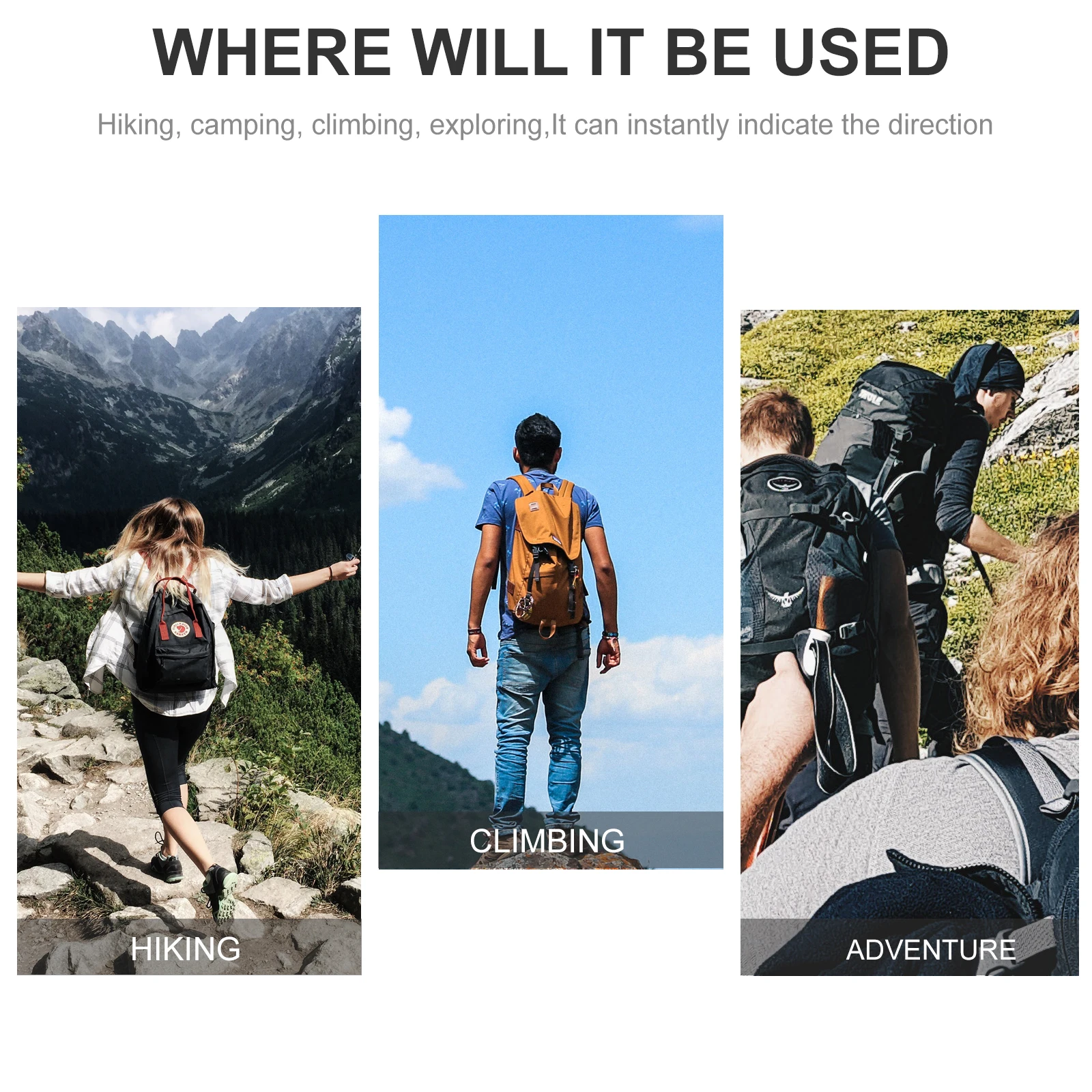 

2pcs Zinc Alloy Compass Carabiner For Climbing Hiking Camping Outdoor Keychain Pocket Clip Buckle Key Ring Lightweight Durable