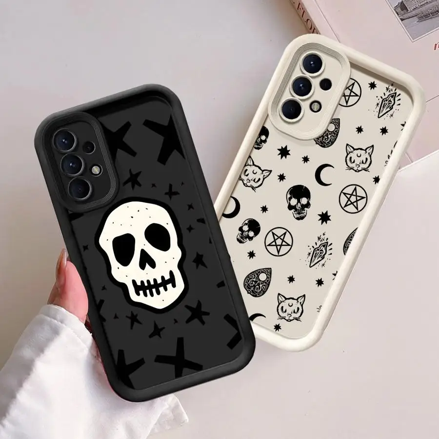 Capa para samsung galaxy a26 a22 a32 a33 a56 a34 a36 a24 a13 a23 a12 a16 a14 casca macia padrão de caveira
