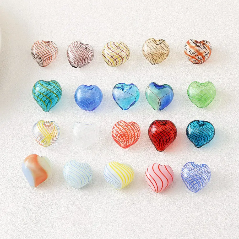 4PCS Hollow Heart Glass Drop Earrings Pendants Charms for Jewelry Making Diy Earrings Findings Supplies Hand Made Beads  23mm