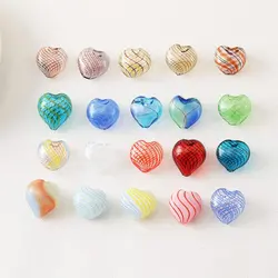 4PCS Hollow Heart Glass Drop Earrings Pendants Charms for Jewelry Making Diy Earrings Findings Supplies Hand Made Beads 23mm